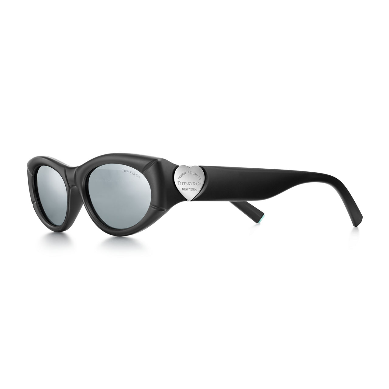 Sunglasses in Black Acetate with Grey Mirrored Lenses