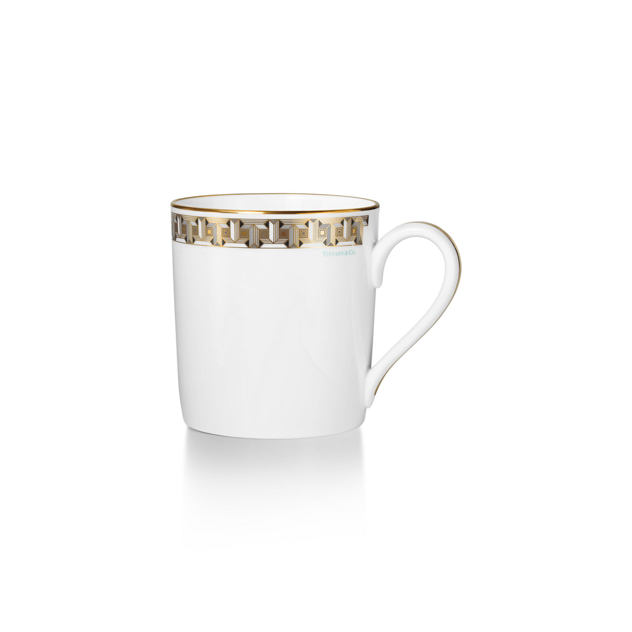 Mug Black with a Hand-painted Gold Rim