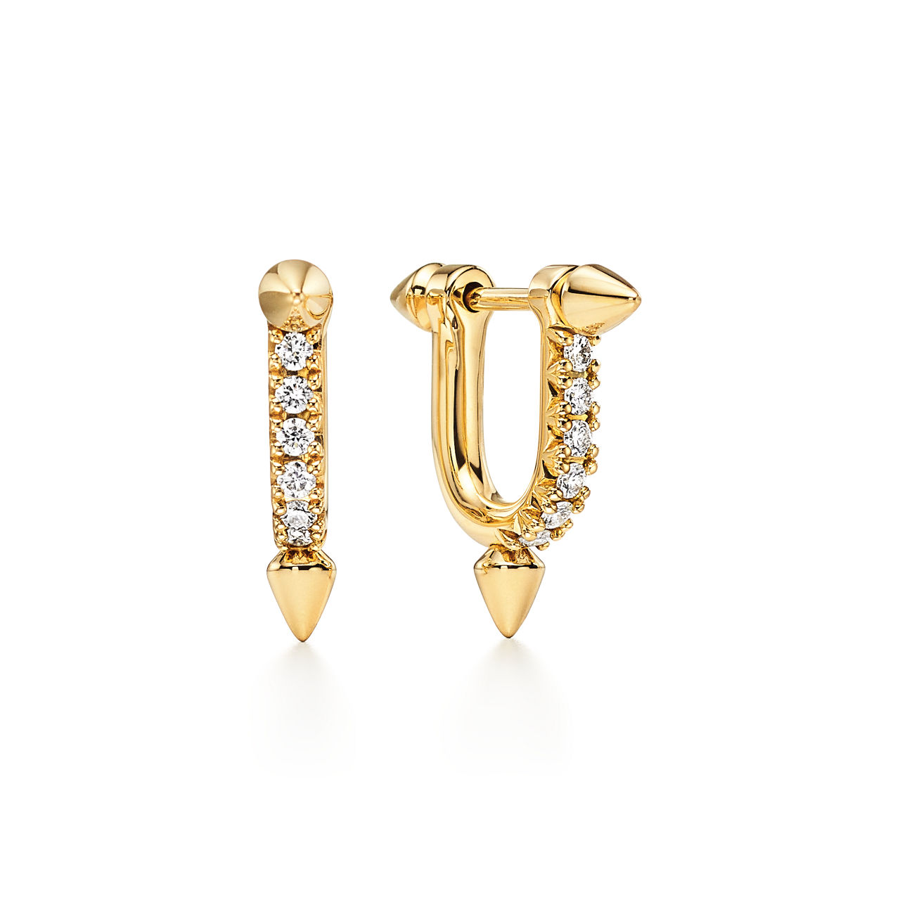 Small Earrings in Gold with Diamonds
