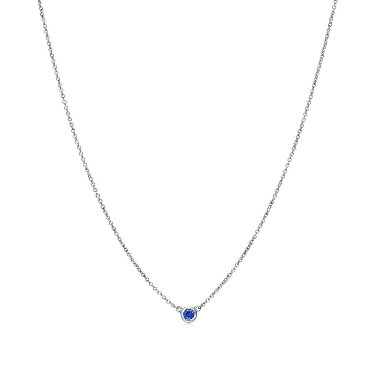 Color by the Yard Pendant in Platinum with a Sapphire