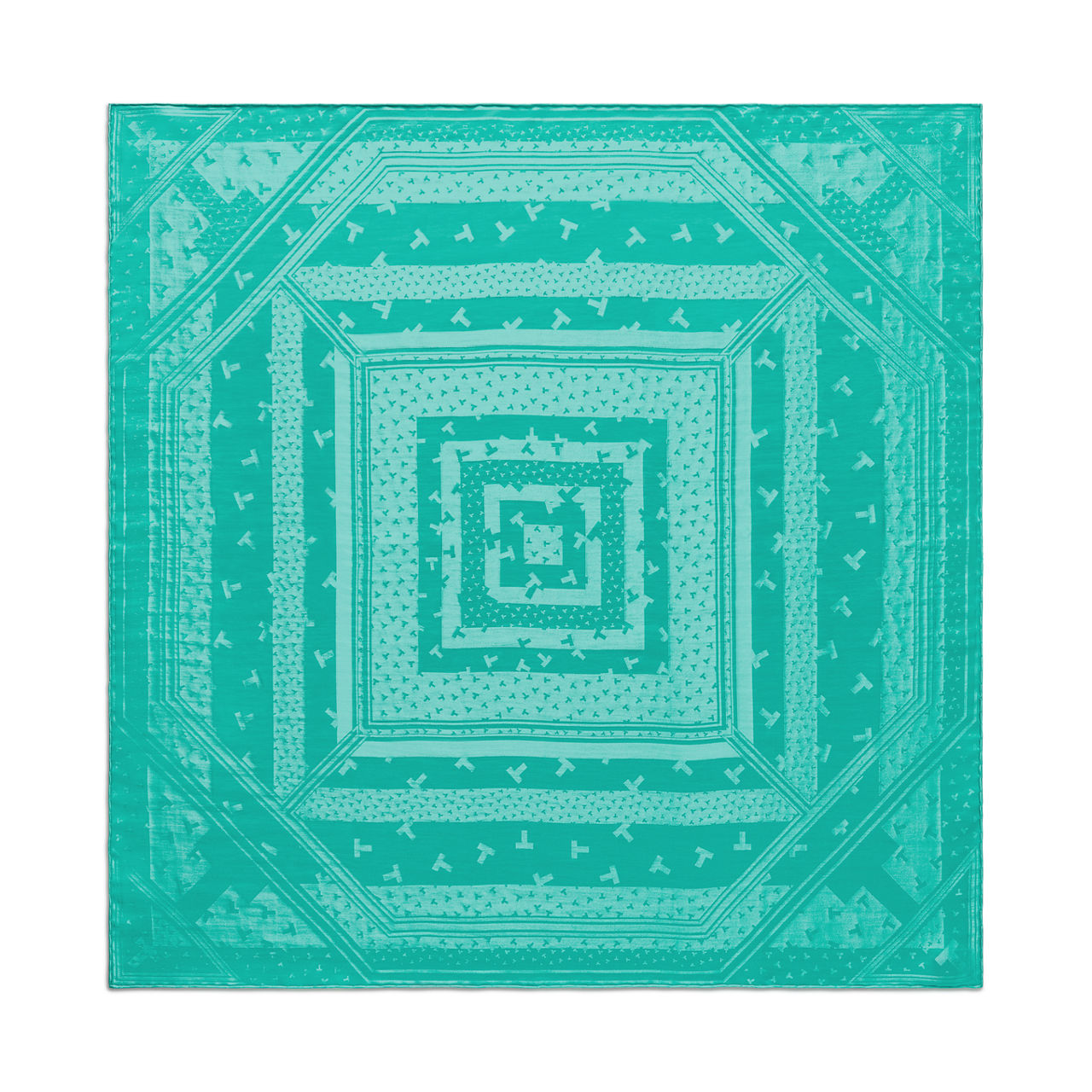 Dancing T Square Scarf in Anjeya Blue&reg; Silk Jacquard