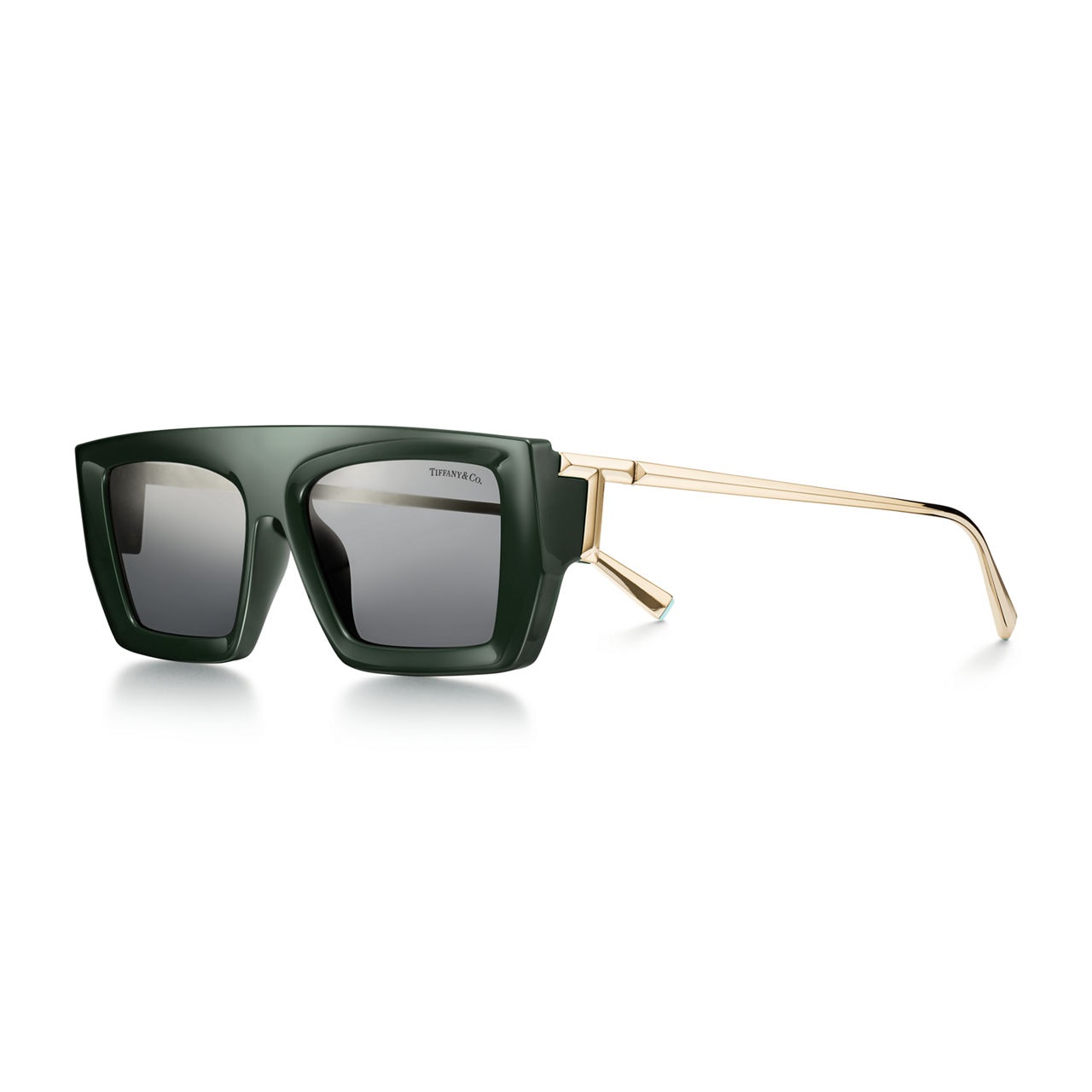 Sunglasses in Dark Green Acetate with Dark Grey Lenses
