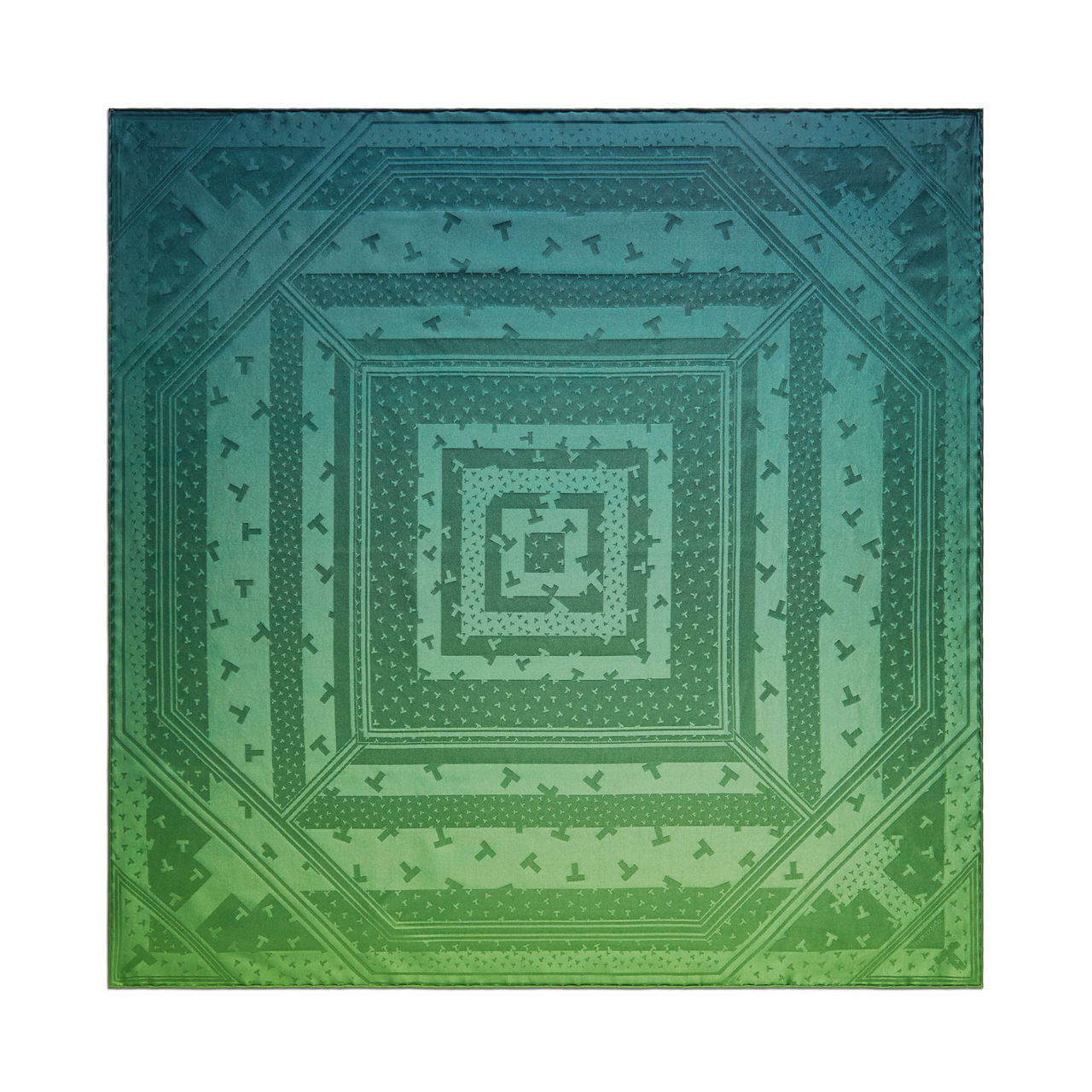 Dancing T Ribbon Scarf in Infinity Emerald Silk