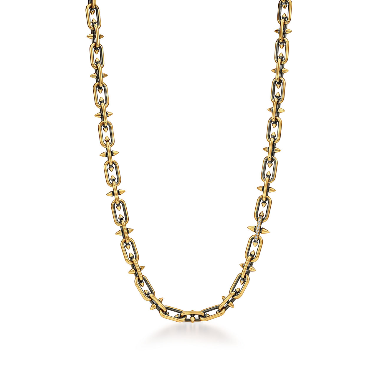 Blackened Necklace in Gold with Diamonds