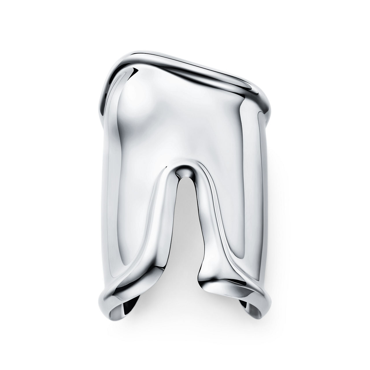 Large Bone Cuff in Sterling Silver, 95 mm Wide