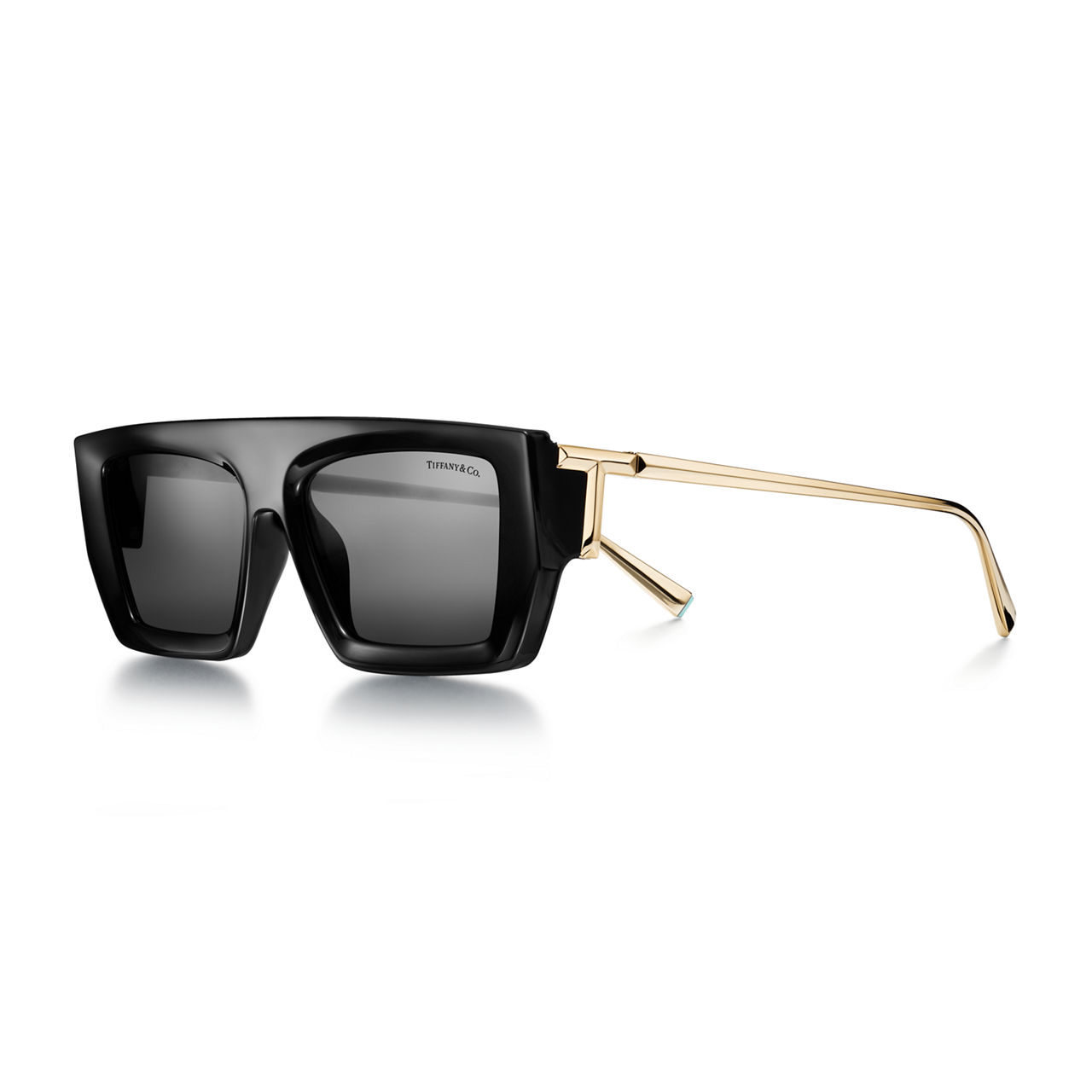 Sunglasses in Black Acetate with Dark Grey Lenses