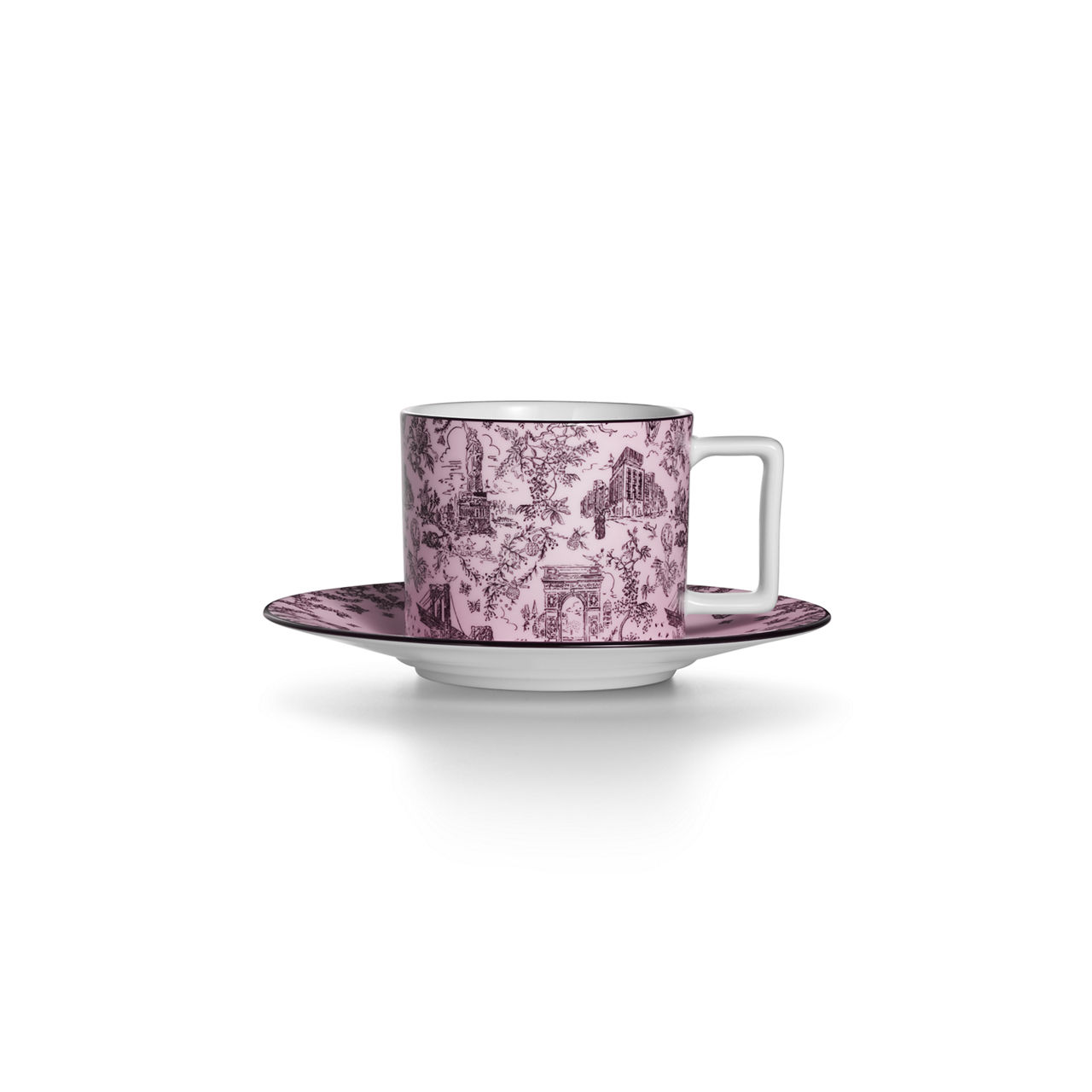 Cup and Saucer in Morganite Bone China