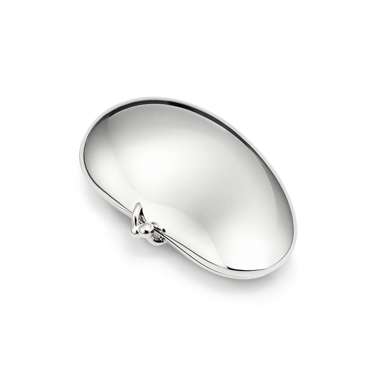 Bean design Pillbox in Sterling Silver and Yellow Gold