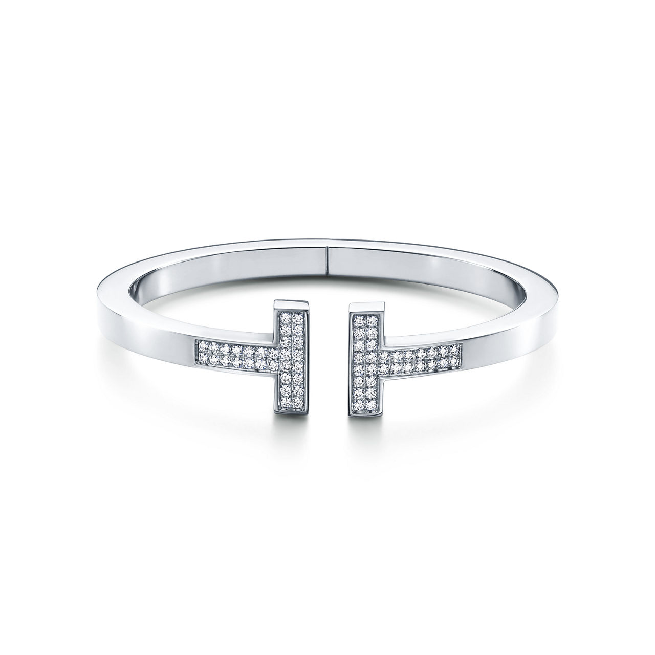 Pav&eacute; Diamond Square Bracelet in White Gold