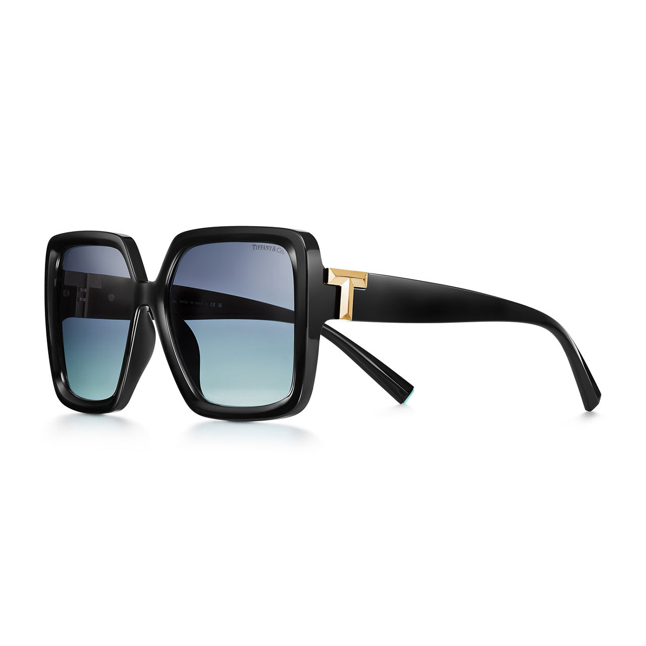 Sunglasses in Black Acetate with Anjeya Blue&reg; Lenses
