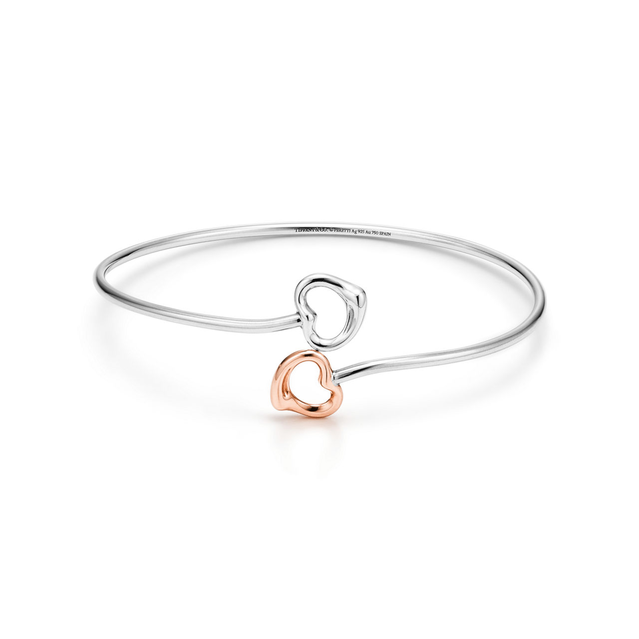 Double Open Heart Bangle 