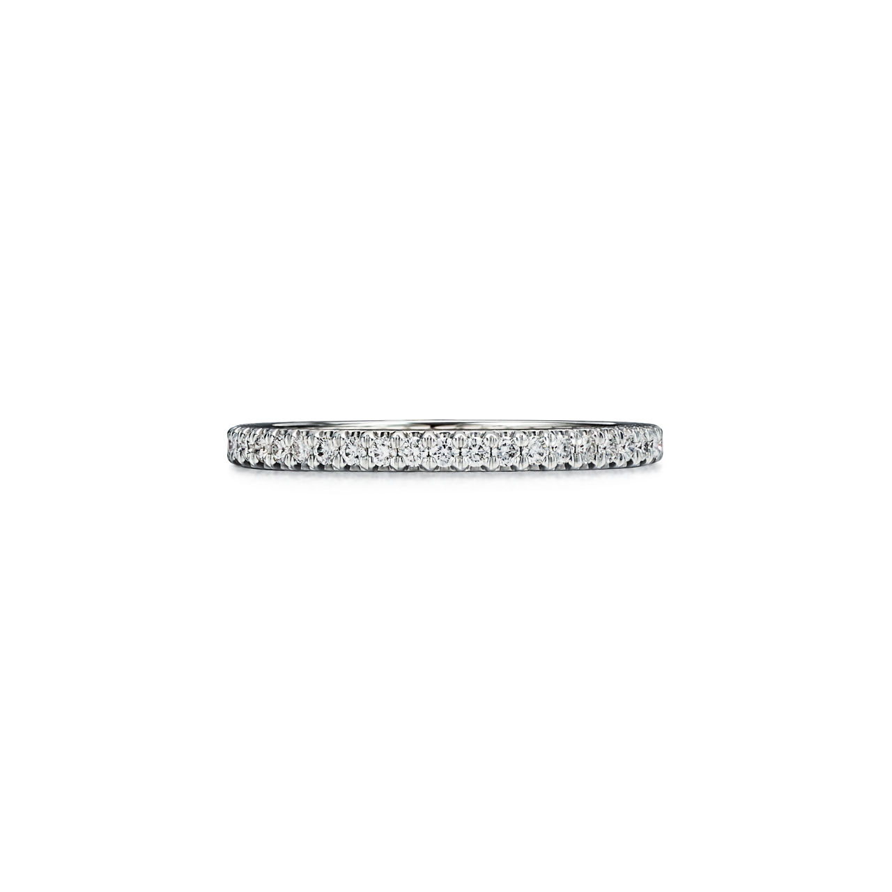 Full Eternity Ring with Diamonds in Platinum, 2 mm Wide