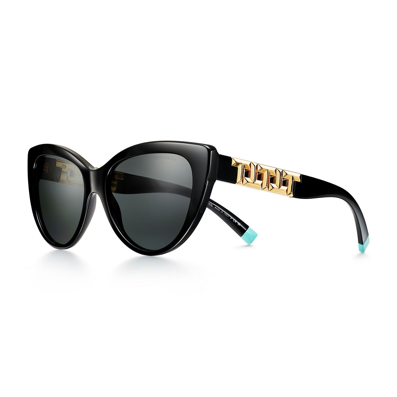 Sunglasses in Black Acetate with Dark Grey Lenses