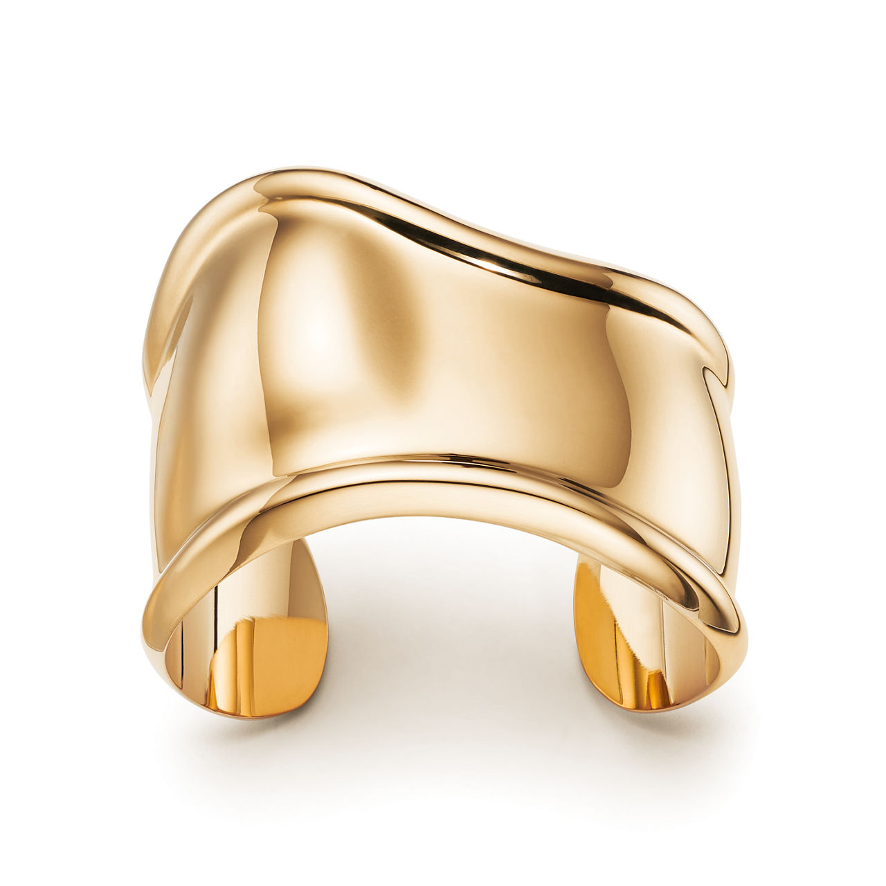 Small Bone Cuff in Yellow Gold, 43 mm Wide