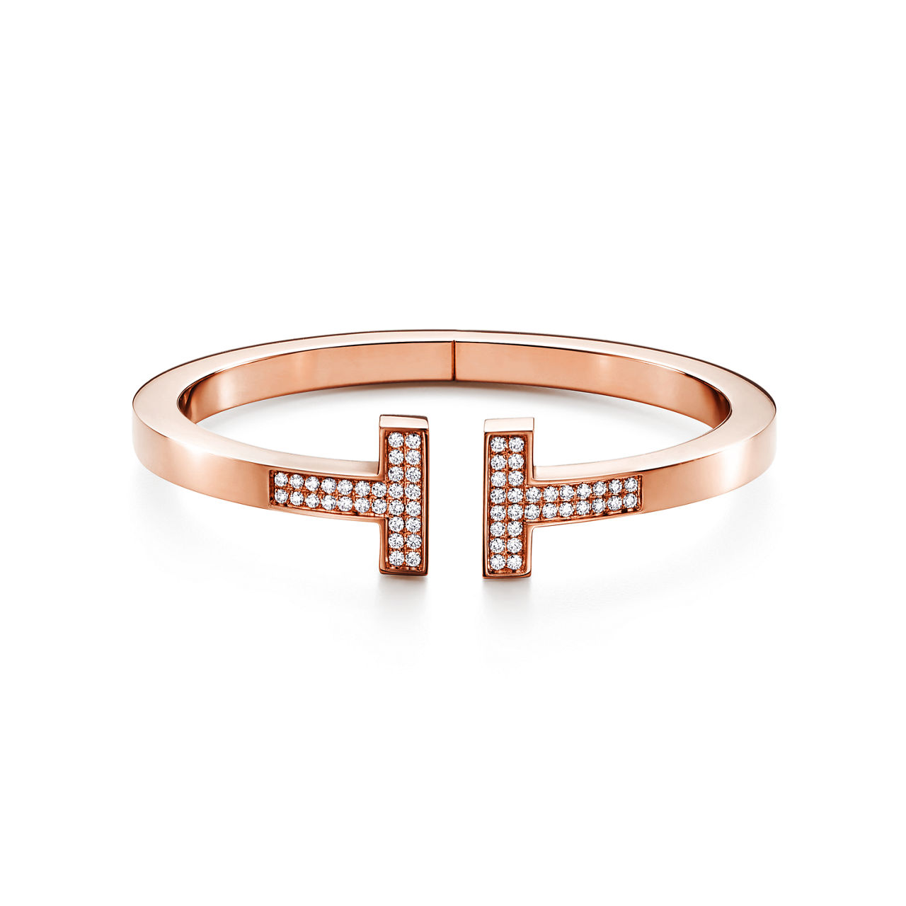 Pav&eacute; Diamond Square Bracelet in Rose Gold