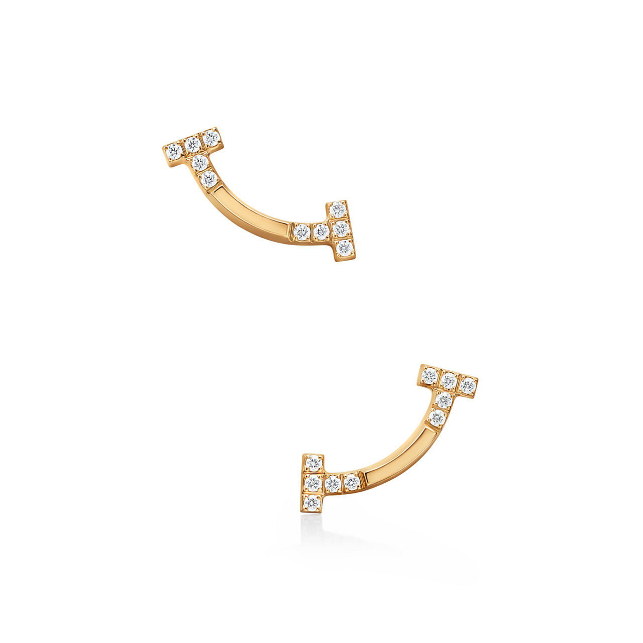 Smile Mini Earrings in Yellow Gold with Diamonds