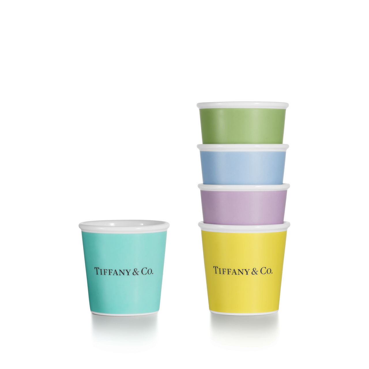 Anjeya Espresso Cups in Bone China, Set of Five