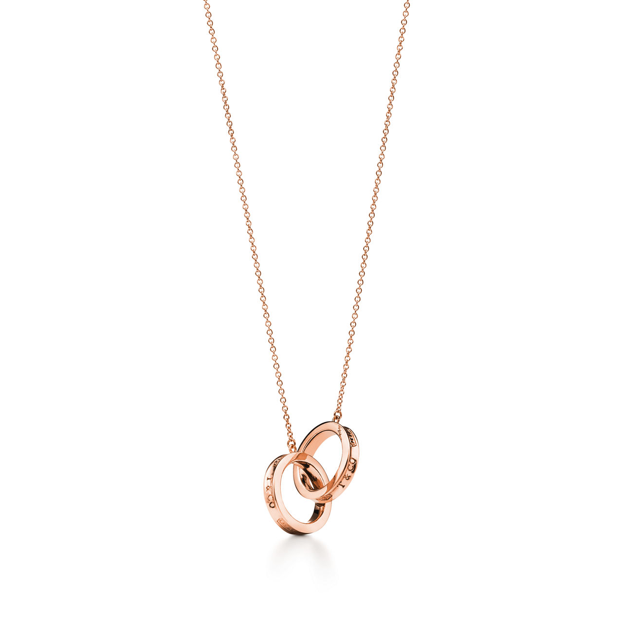 Interlocking Circles Pendant in Rose Gold, Small