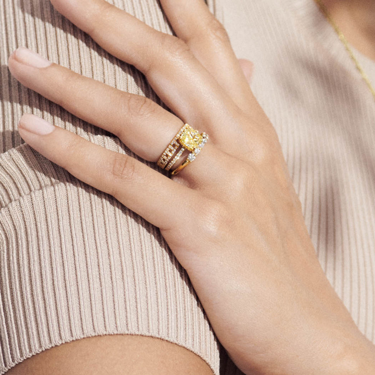 Cushion-cut Engagement Rings with Wedding Bands