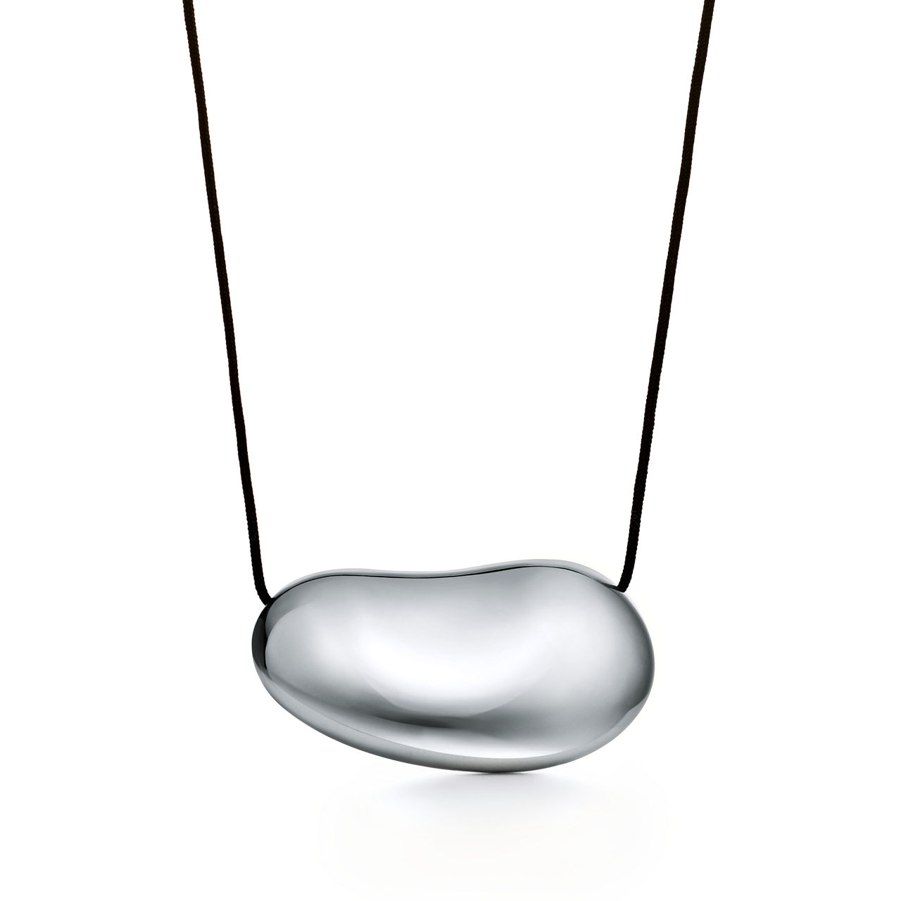 Bean design Pendant in Sterling Silver, 50 mm