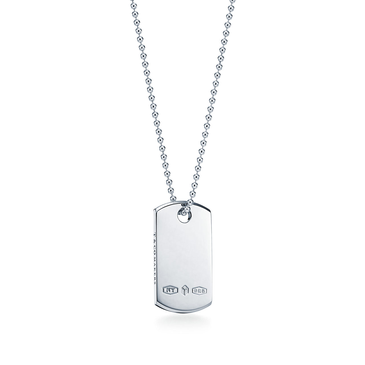 Makers I.D. Tag Pendant in Sterling Silver, 24"