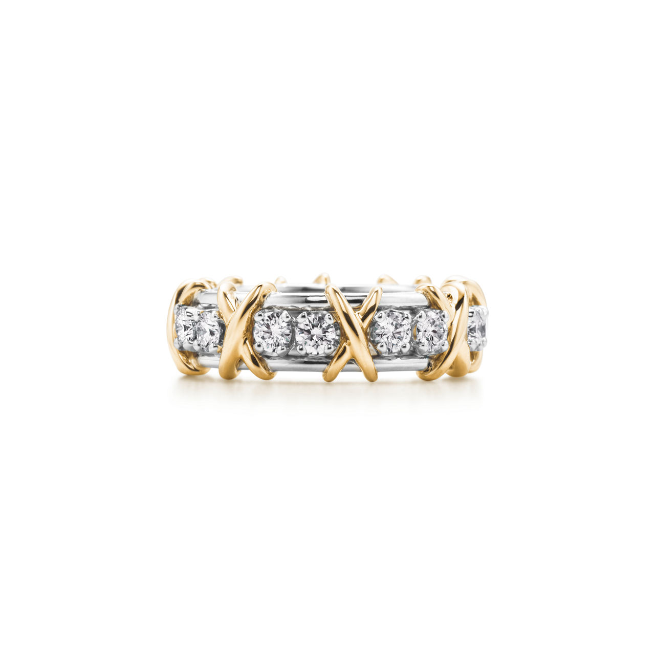 Ring in Platinum and Yellow Gold with Diamonds