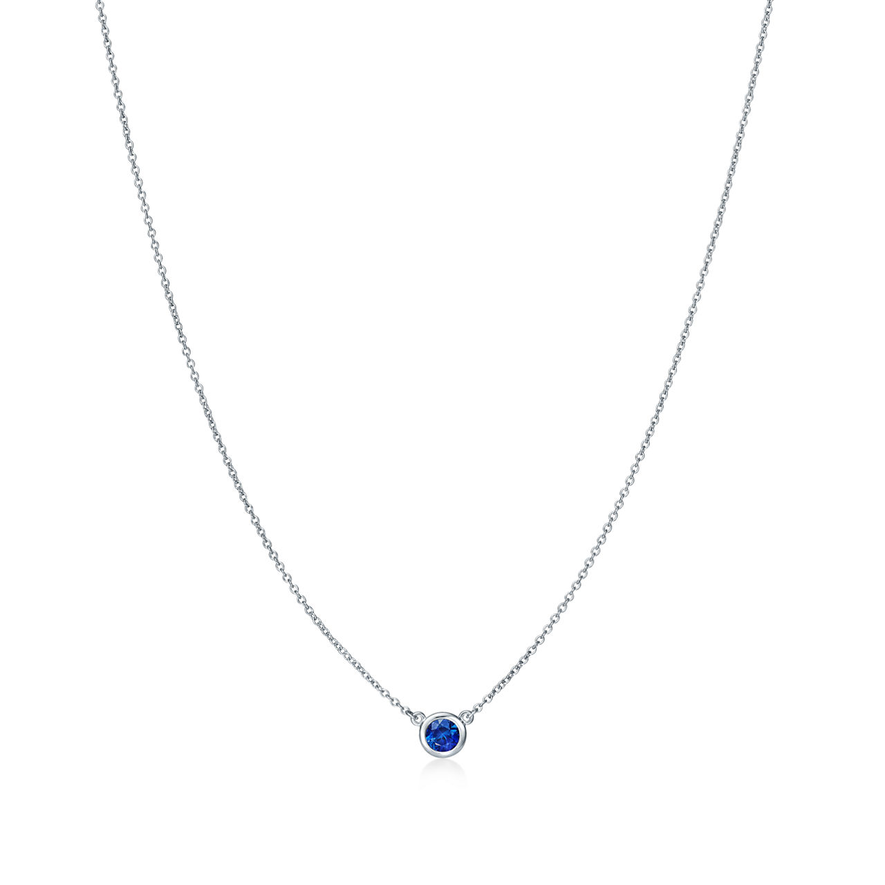 Color by the Yard Pendant in Platinum with a Sapphire