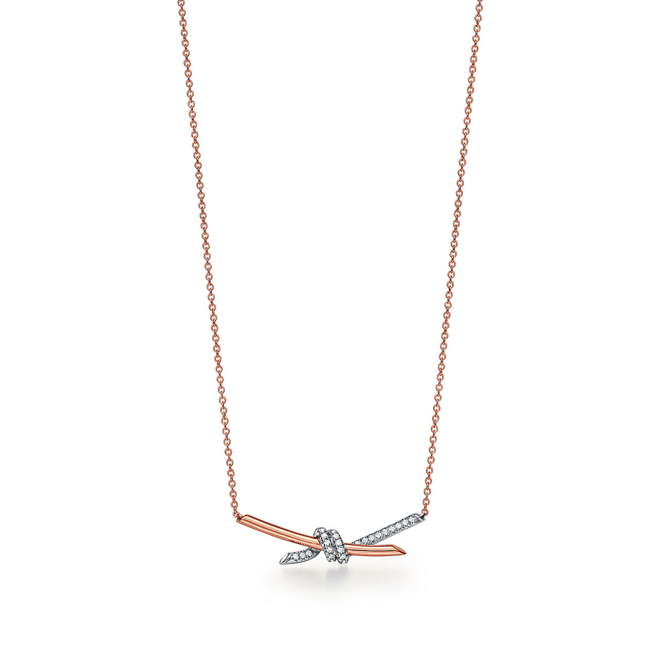 Pendant in Rose Gold and Platinum with Diamonds
