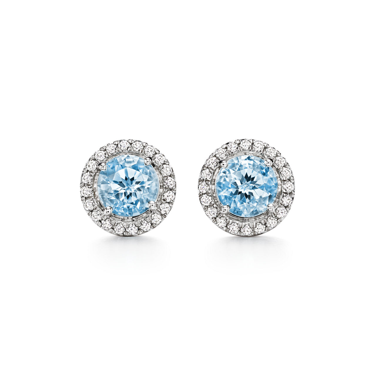 Earrings in Platinum with Aquamarines and Diamonds