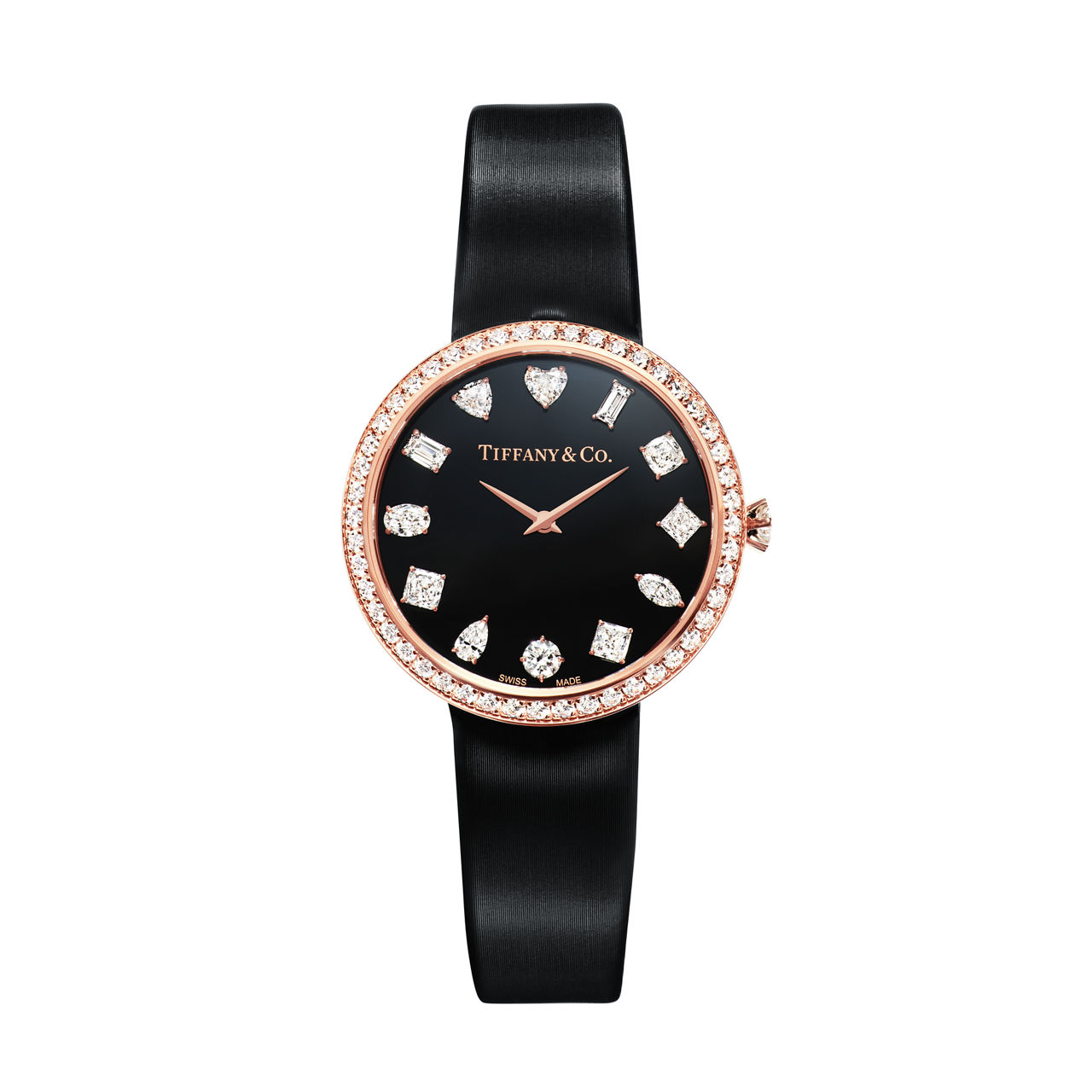 32 mm Round Watch in Rose Gold with Diamonds