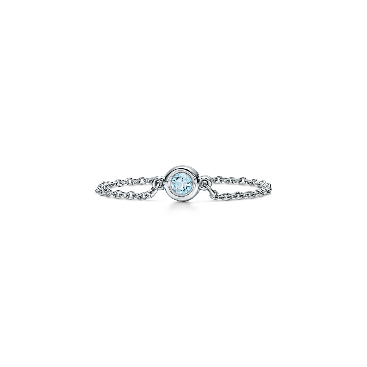 Color by the Yard Ring in Silver with an Aquamarine