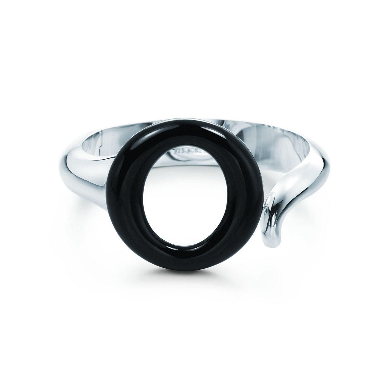 Sevillana Cuff in Sterling Silver with Black Nephrite Jade