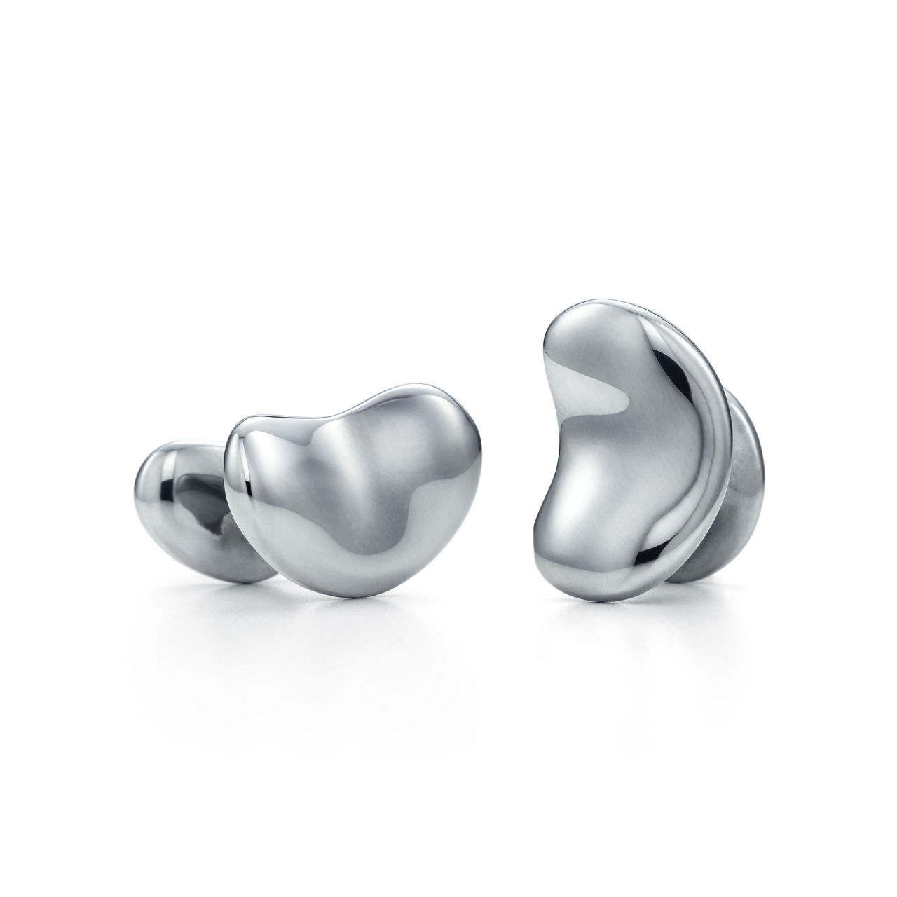 Bean design Cufflinks in Ruthenium, 18 mm