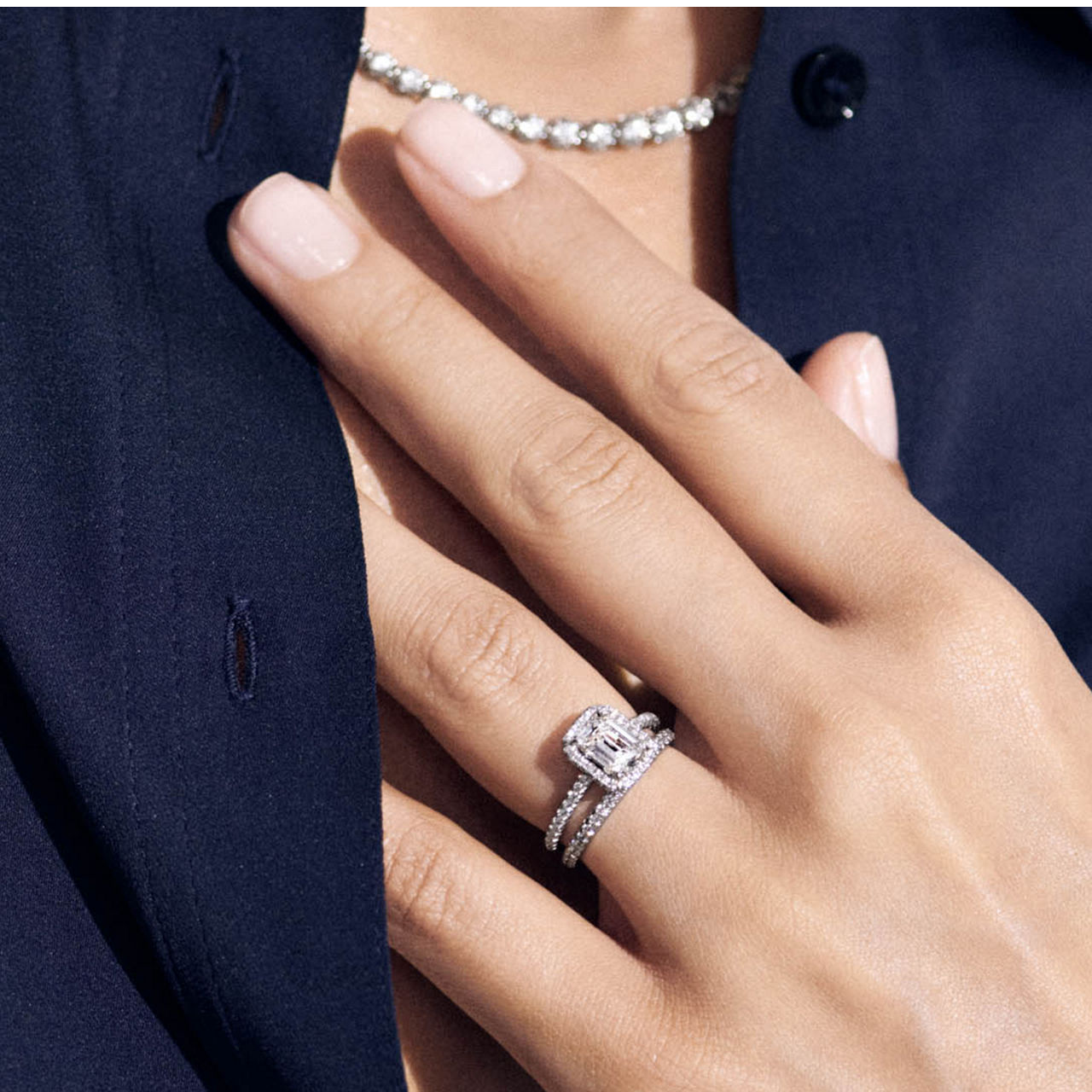 Emerald-cut Engagement Rings with Wedding Bands