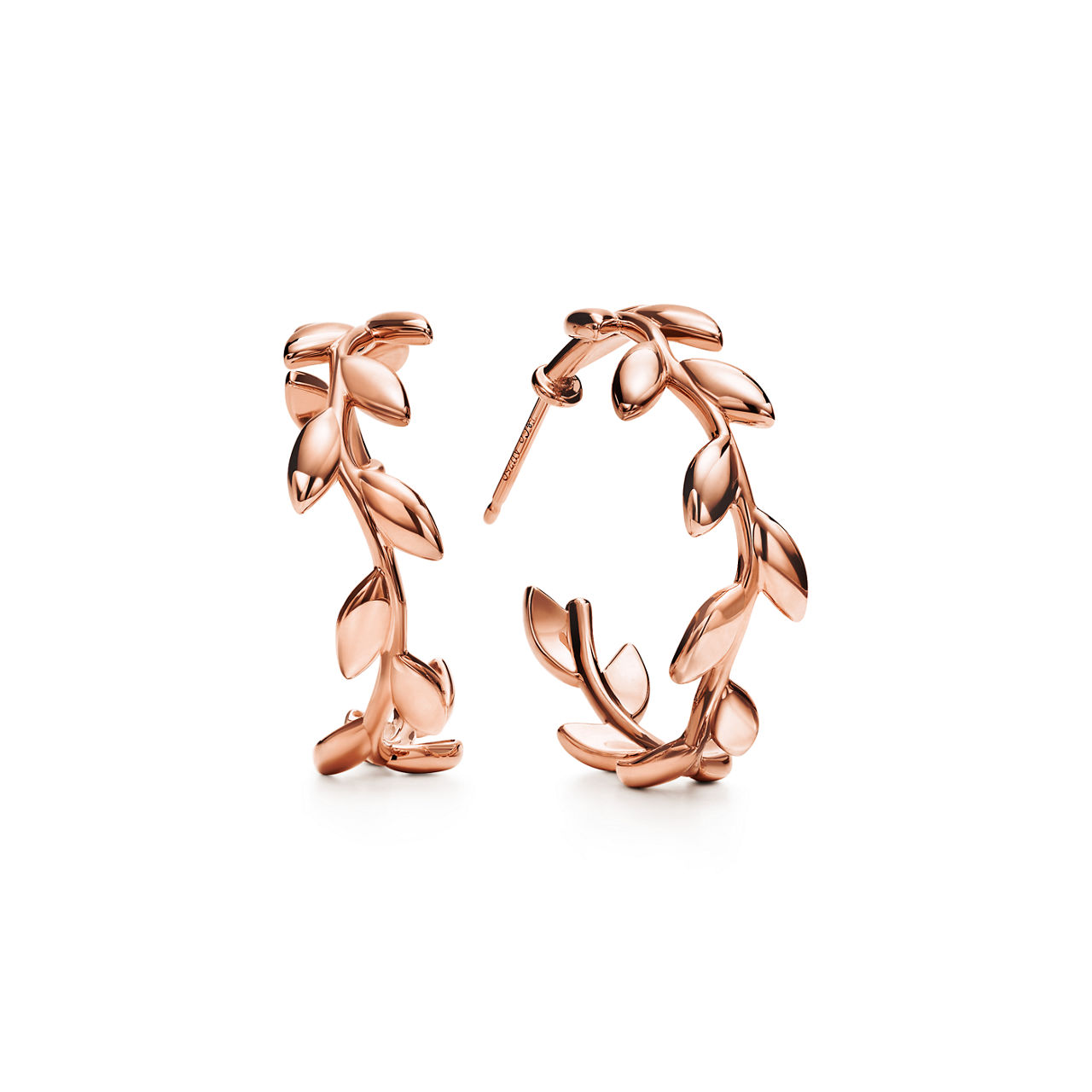 Olive Leaf Hoop Earrings 