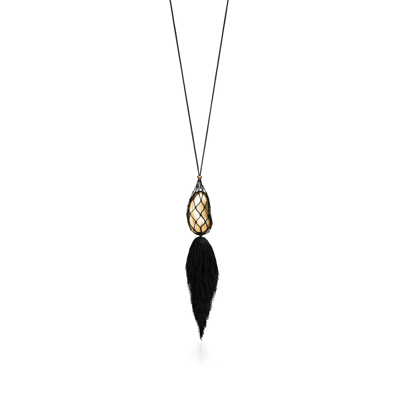 Bean design Pendant in Yellow Gold, 29 x 50 mm