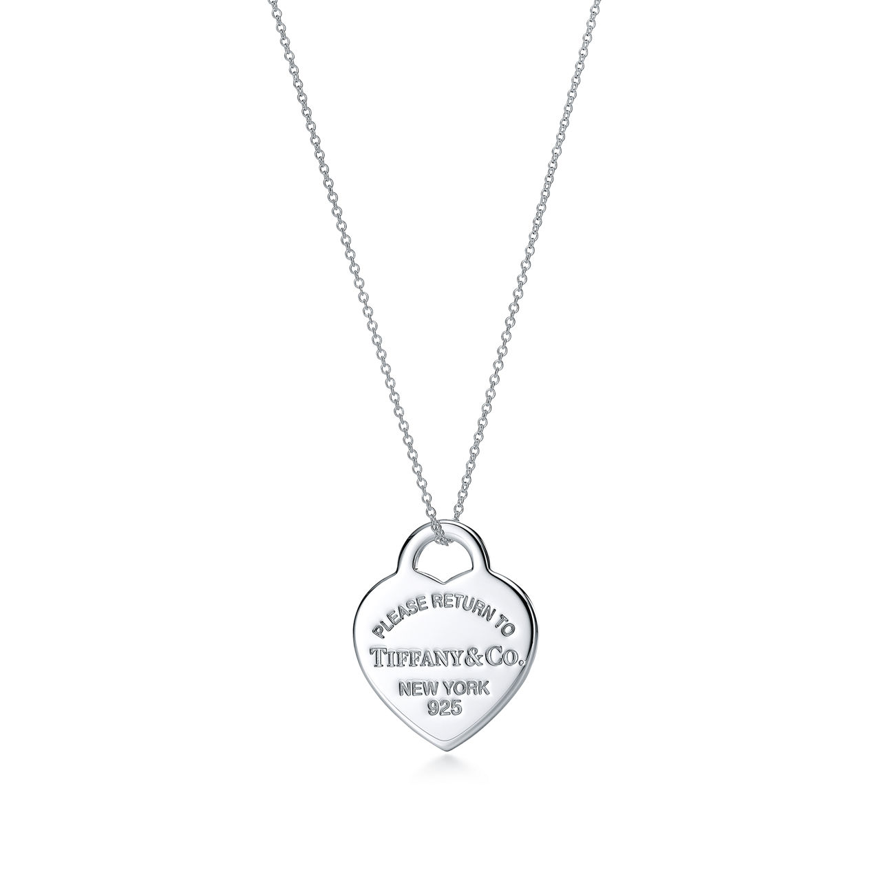 Heart Tag Pendant in Silver, Medium