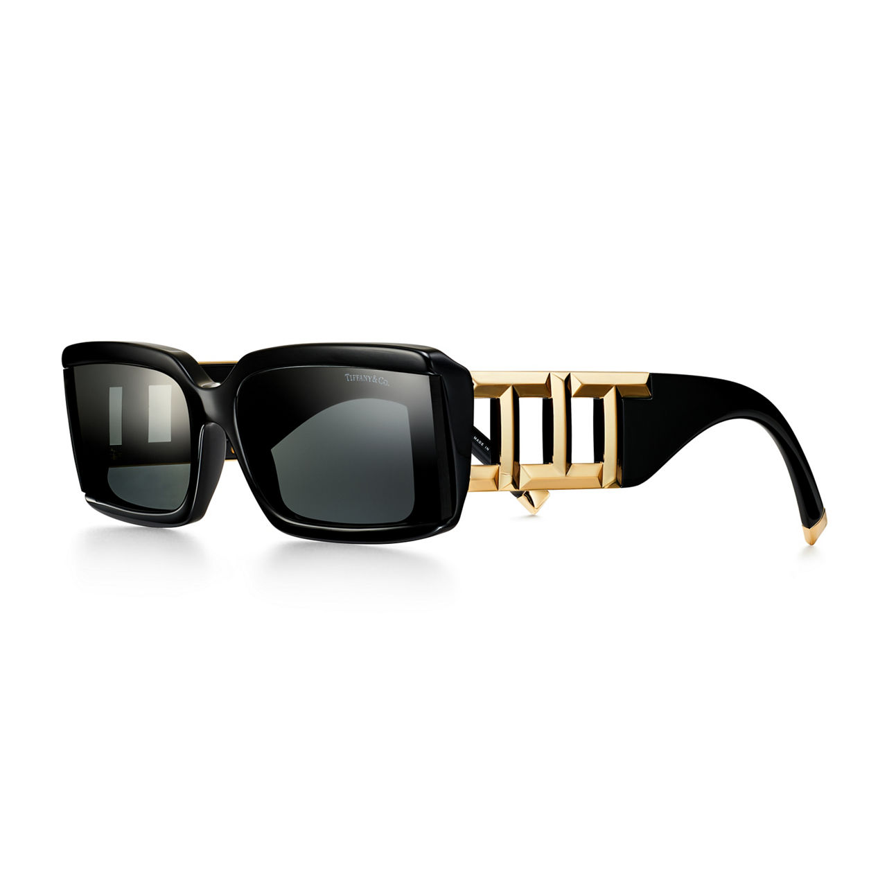 Sunglasses in Black Acetate with Dark Grey Lenses