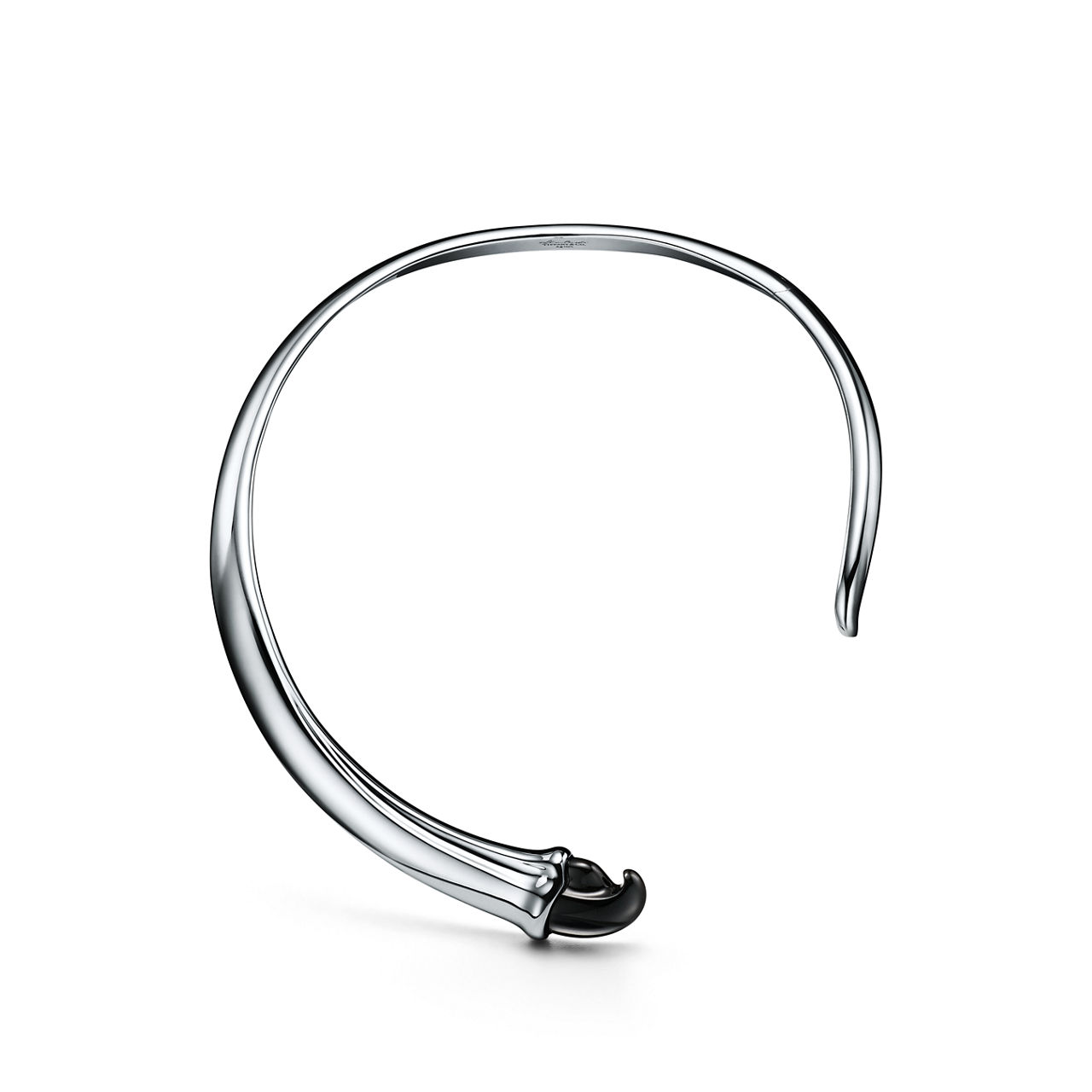 Small Claw Necklace in Sterling Silver with Black Nephrite Jade