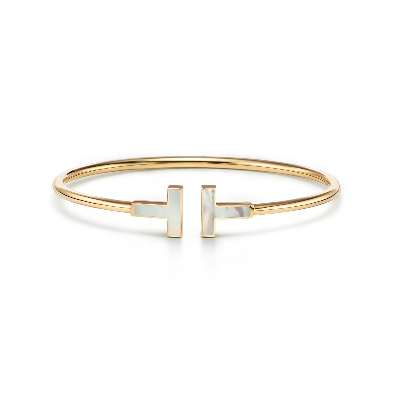 Wire Bracelet in Yellow Gold with Mother-of-pearl