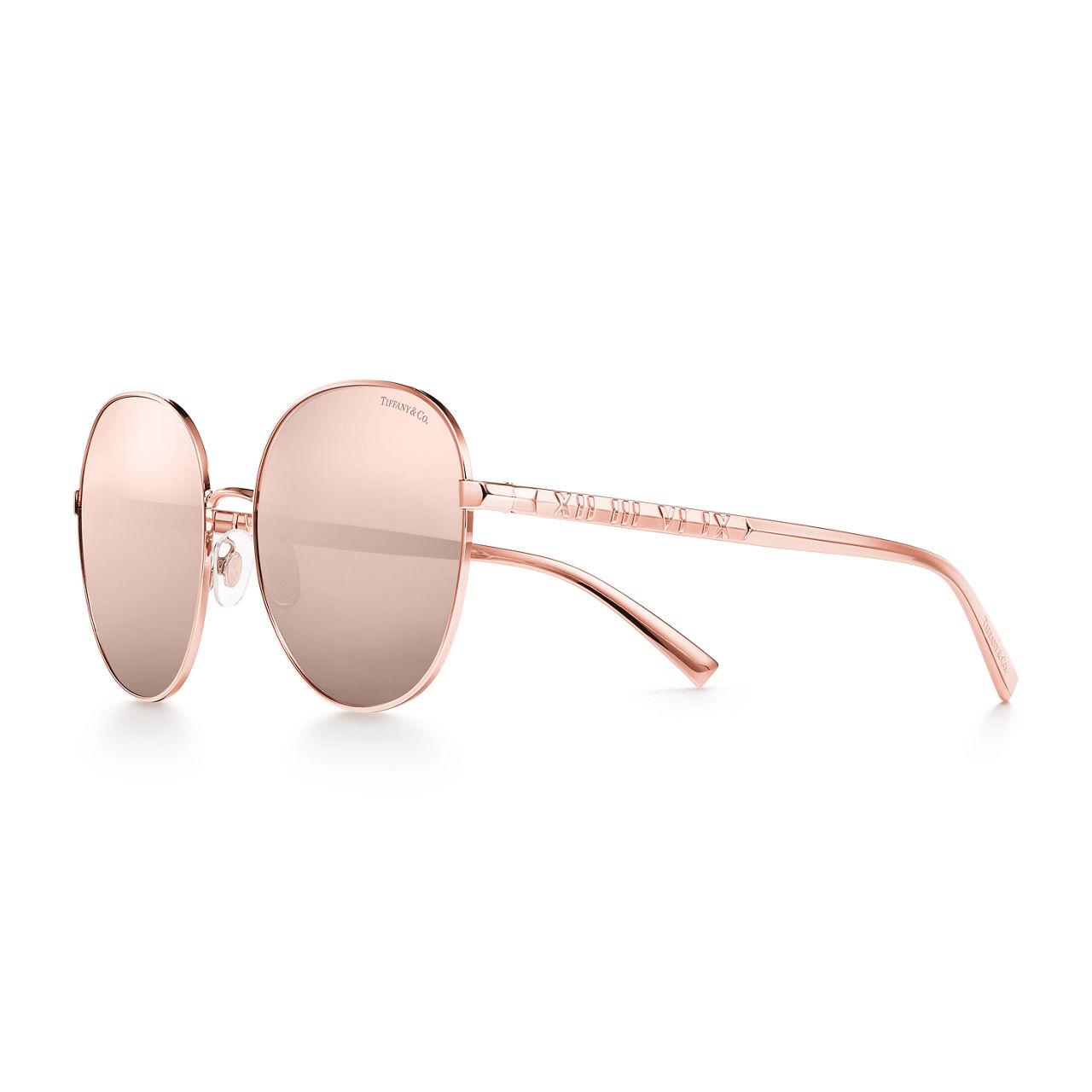 Round Sunglasses in Rose Gold-coloured Metal