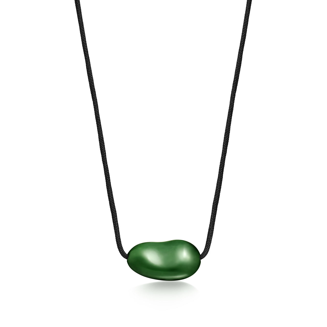 Bean design Pendant of Green Nephrite Jade