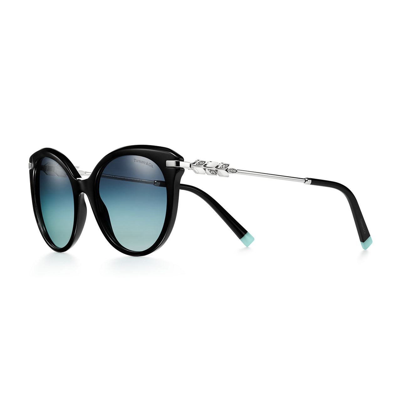 Sunglasses in Black Acetate with Gradient Anjeya Blue&reg; Lenses