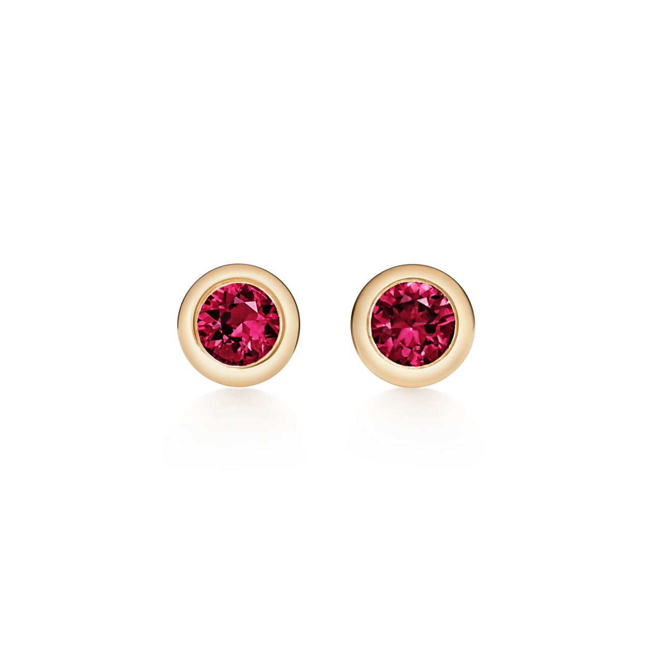 Color by the Yard Earrings in Yellow Gold with Rubies