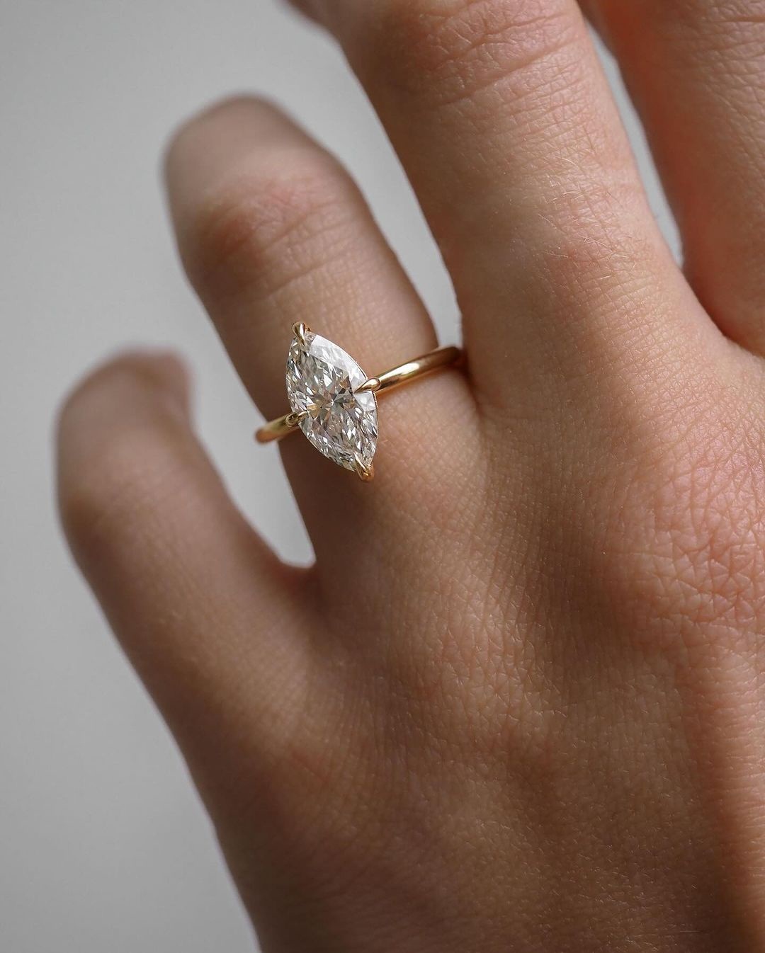 Mae, Marquise Solitaire Lab-Grown Diamond Engagement Ring