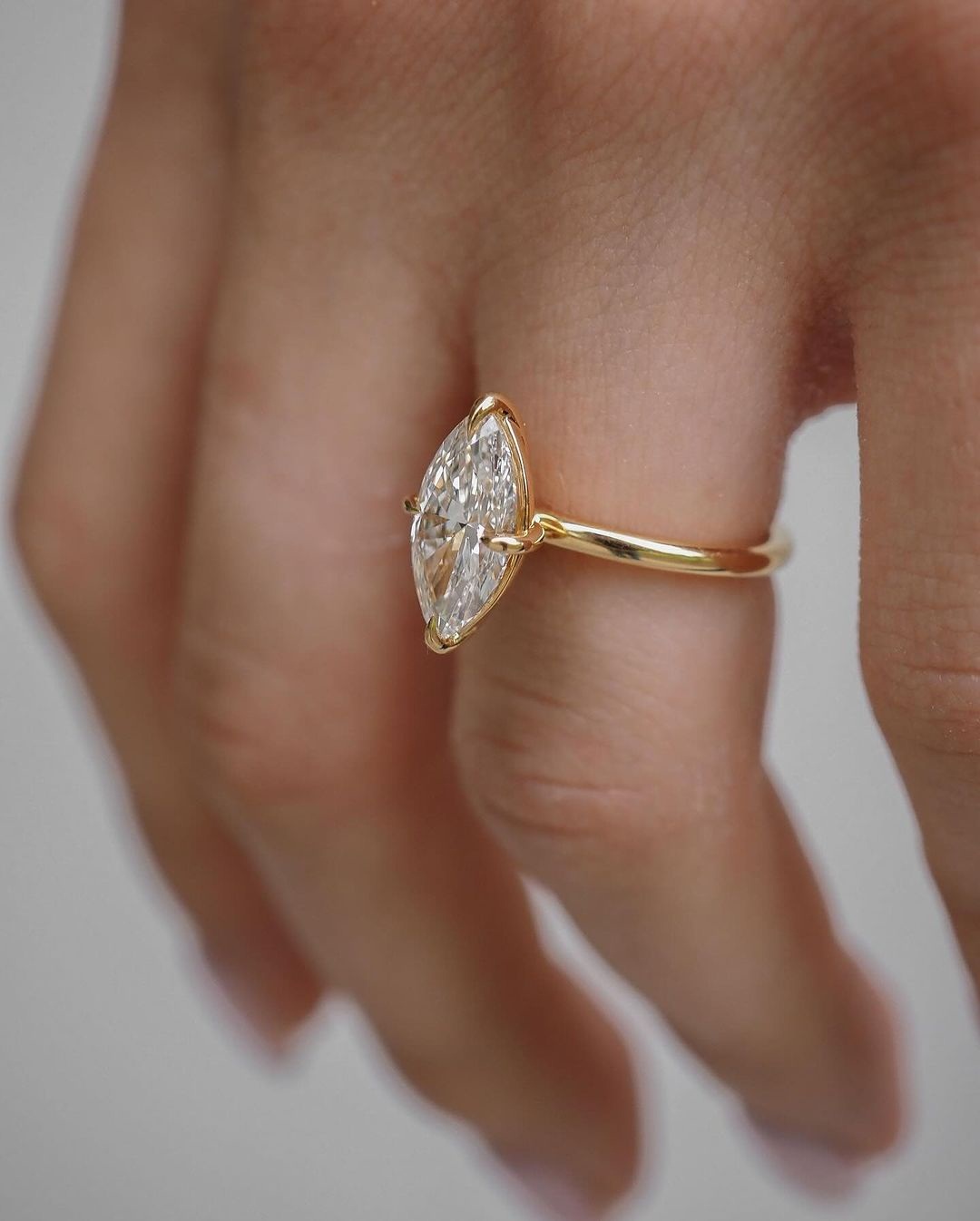 Mae, Marquise Solitaire Lab-Grown Diamond Engagement Ring