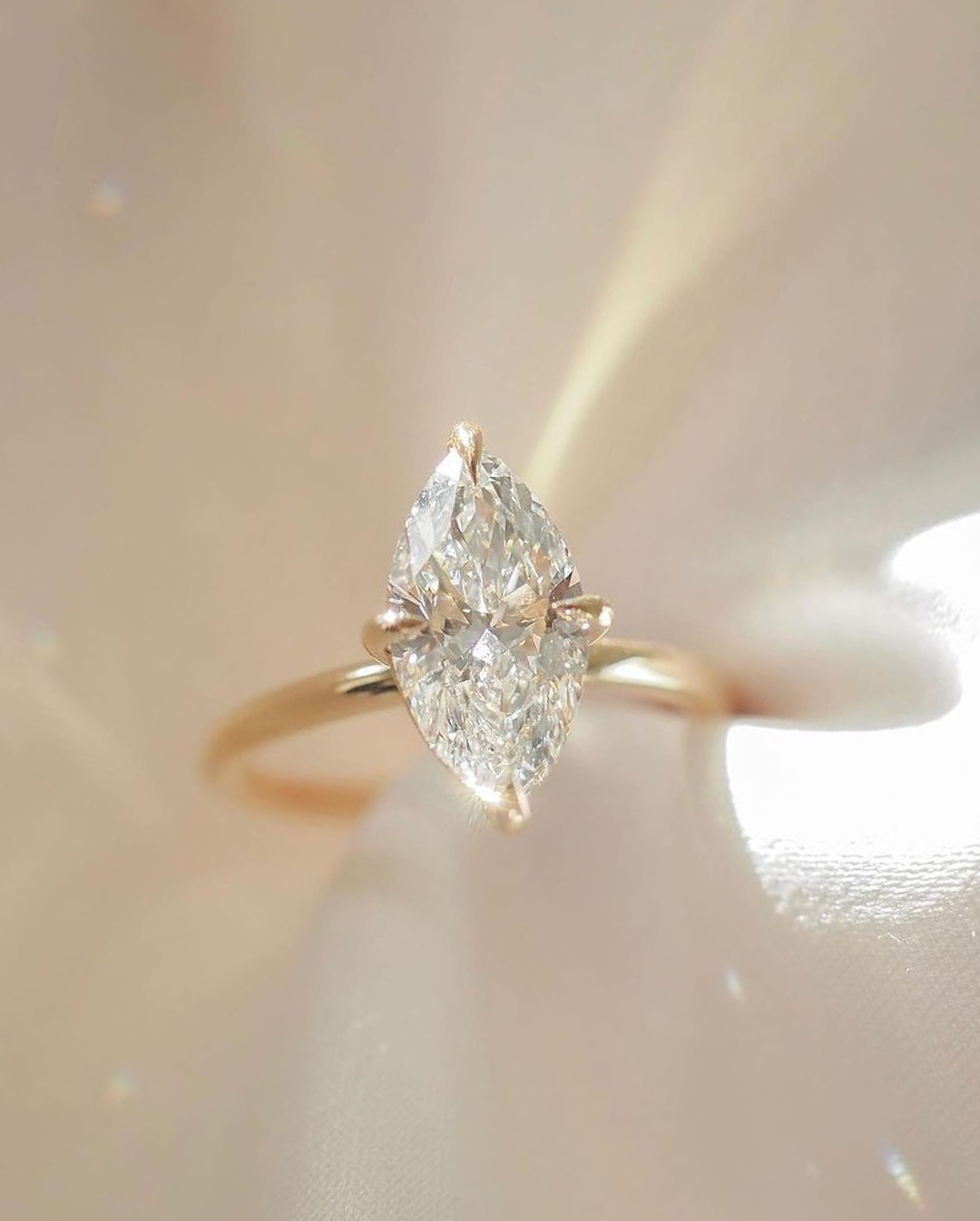 Mae, Marquise Solitaire Lab-Grown Diamond Engagement Ring