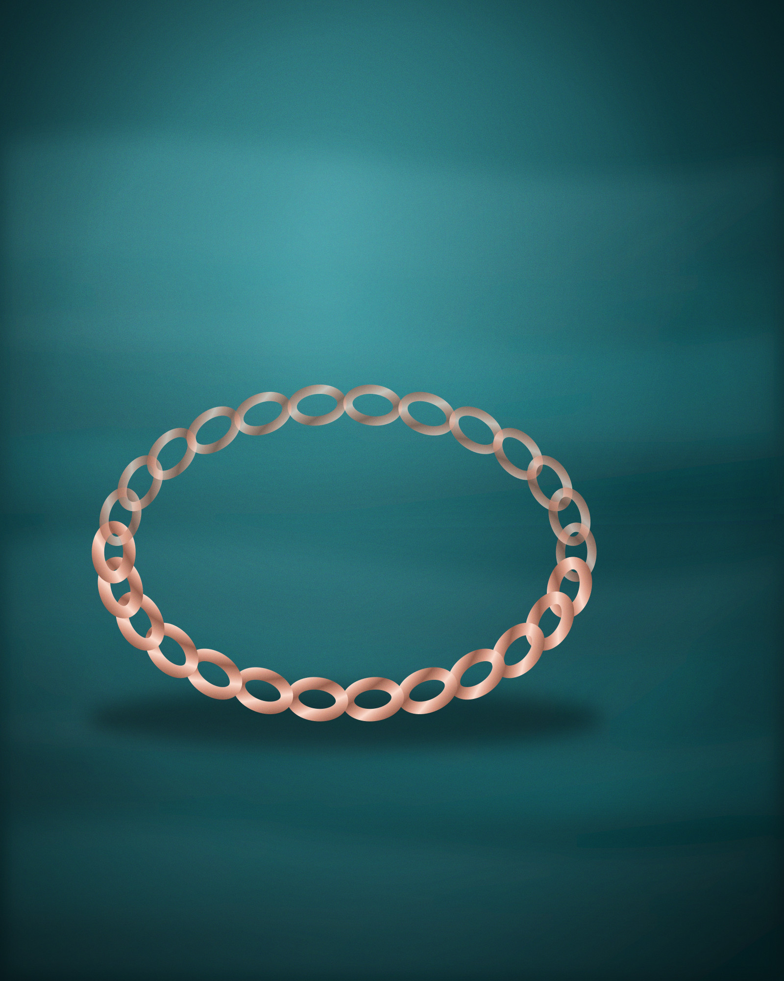 Slim Bangle, in 18k Rose Gold — angle view (illustration)