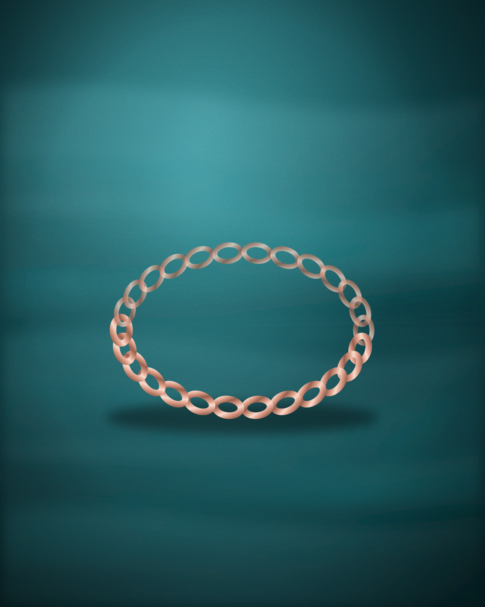 Slim Bangle, in 18k Rose Gold — front view (illustration)