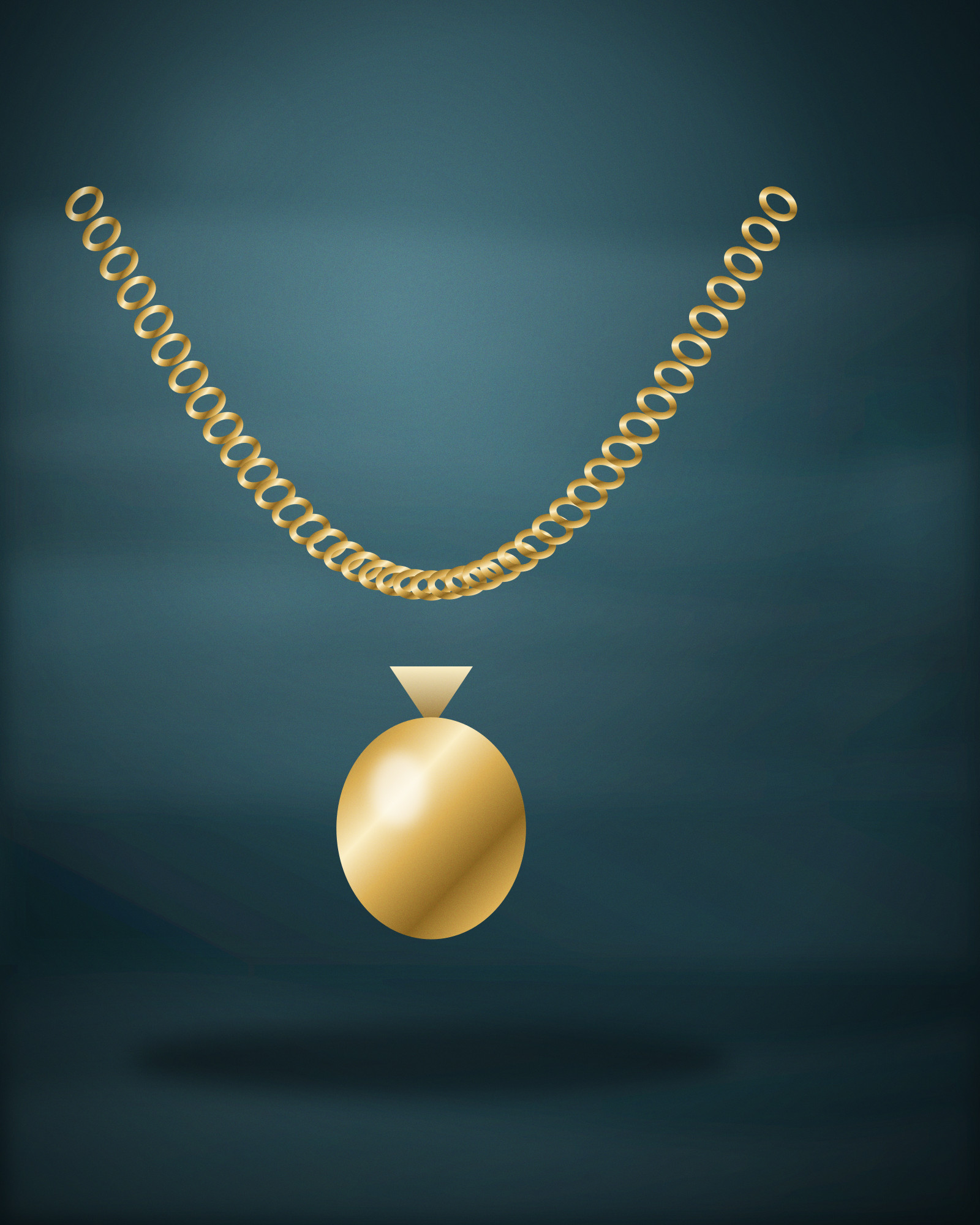 Bar Pendant, in 18k Yellow Gold — angle view (illustration)